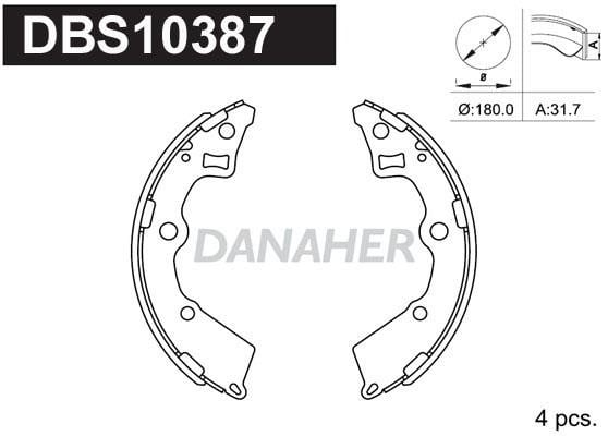 Danaher DBS10387 Колодки тормозные барабанные, комплект DBS10387: Отличная цена - Купить в Польше на 2407.PL!