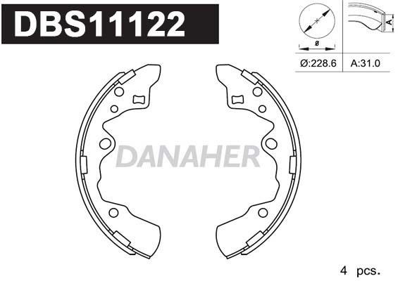 Danaher DBS11122 Brake shoe set DBS11122: Buy near me in Poland at 2407.PL - Good price!