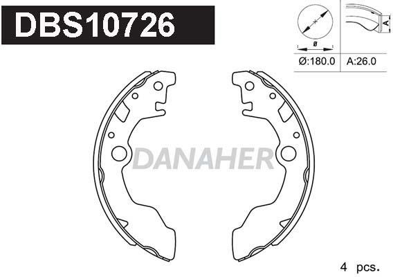 Danaher DBS10726 Szczęki hamulcowe, zestaw DBS10726: Dobra cena w Polsce na 2407.PL - Kup Teraz!