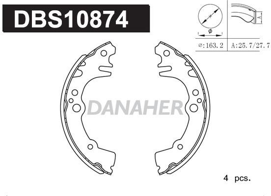 Danaher DBS10874 Brake shoe set DBS10874: Buy near me in Poland at 2407.PL - Good price!