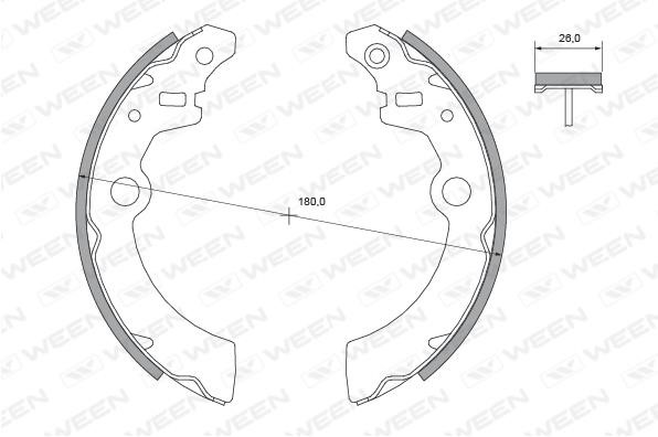 Ween 152-2132 Brake shoe set 1522132: Buy near me in Poland at 2407.PL - Good price!