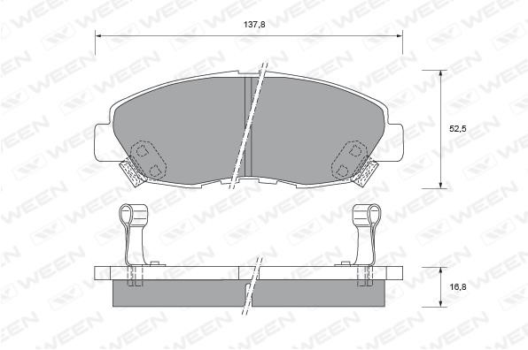 Ween 151-1493 Brake Pad Set, disc brake 1511493: Buy near me in Poland at 2407.PL - Good price!