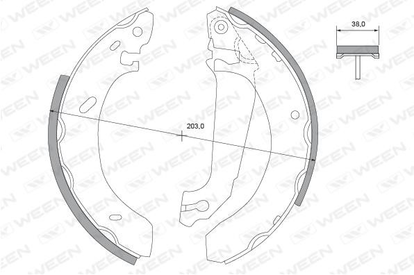 Ween 152-2228 Brake shoe set 1522228: Buy near me in Poland at 2407.PL - Good price!