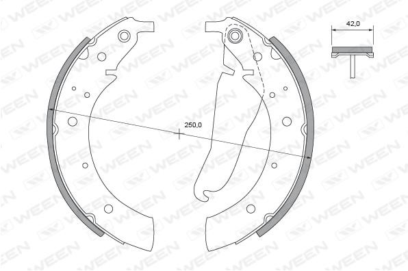 Ween 152-2297 Brake shoe set 1522297: Buy near me in Poland at 2407.PL - Good price!