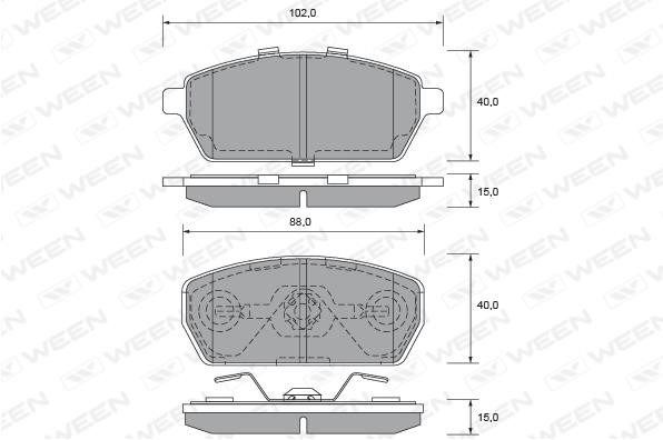 Ween 151-2220 Brake Pad Set, disc brake 1512220: Buy near me in Poland at 2407.PL - Good price!