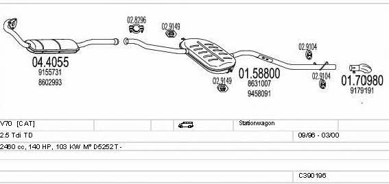 Mts C390196003291 Exhaust system C390196003291: Buy near me in Poland at 2407.PL - Good price!