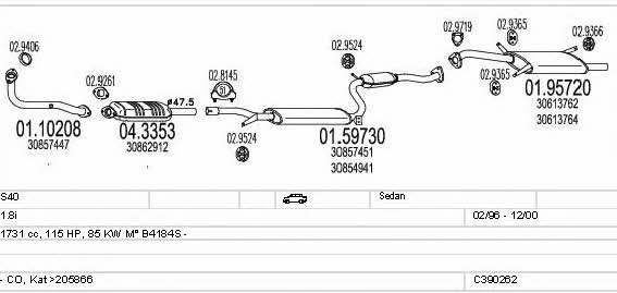  C390262002256 Exhaust system C390262002256: Buy near me in Poland at 2407.PL - Good price!