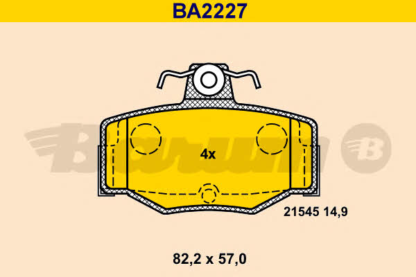 Barum BA2227 Гальмівні колодки, комплект BA2227: Приваблива ціна - Купити у Польщі на 2407.PL!