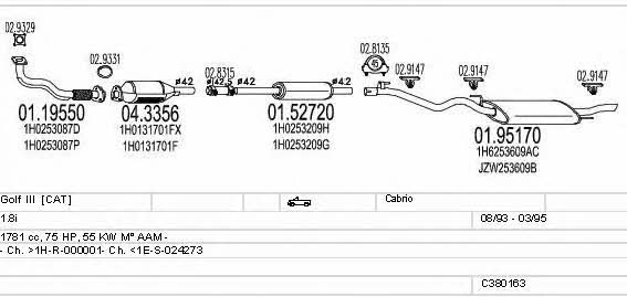  C380163002966 Exhaust system C380163002966: Buy near me in Poland at 2407.PL - Good price!