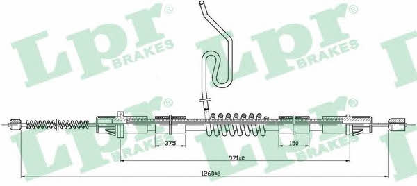 LPR C0288B Parking brake cable, right C0288B: Buy near me in Poland at 2407.PL - Good price!
