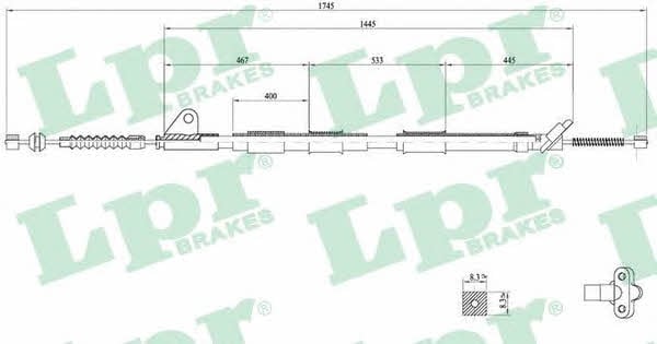 LPR C0858B Parking brake cable, right C0858B: Buy near me in Poland at 2407.PL - Good price!