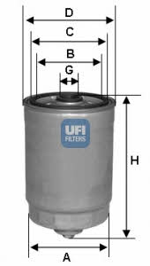 Ufi 24.441.00 Fuel filter 2444100: Buy near me in Poland at 2407.PL - Good price!