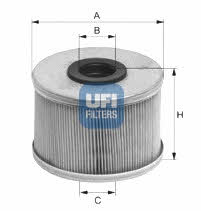 Ufi 26.686.00 Fuel filter 2668600: Buy near me in Poland at 2407.PL - Good price!