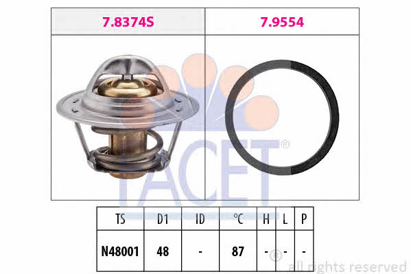 Facet 7.8374 Thermostat, coolant 78374: Buy near me in Poland at 2407.PL - Good price!