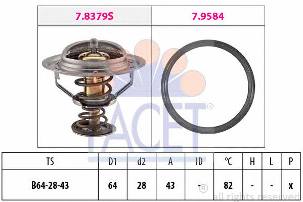 Facet 7.8649 Thermostat, coolant 78649: Buy near me in Poland at 2407.PL - Good price!