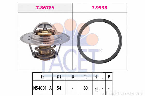 Facet 7.8678 Thermostat, coolant 78678: Buy near me in Poland at 2407.PL - Good price!