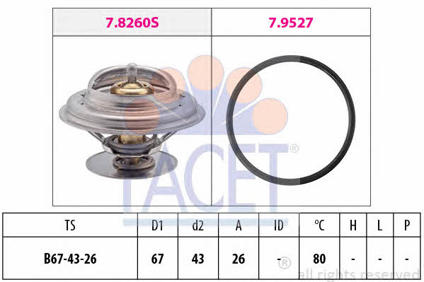  7.8260 Thermostat, coolant 78260: Buy near me in Poland at 2407.PL - Good price!
