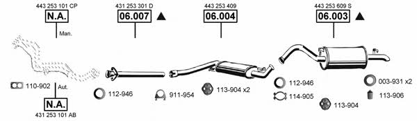  AU061250 Exhaust system AU061250: Buy near me in Poland at 2407.PL - Good price!