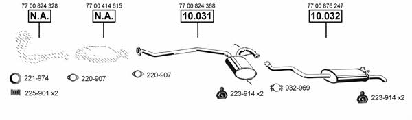  RE104305 Exhaust system RE104305: Buy near me in Poland at 2407.PL - Good price!