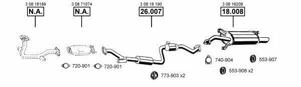  VO180700 Exhaust system VO180700: Buy near me in Poland at 2407.PL - Good price!