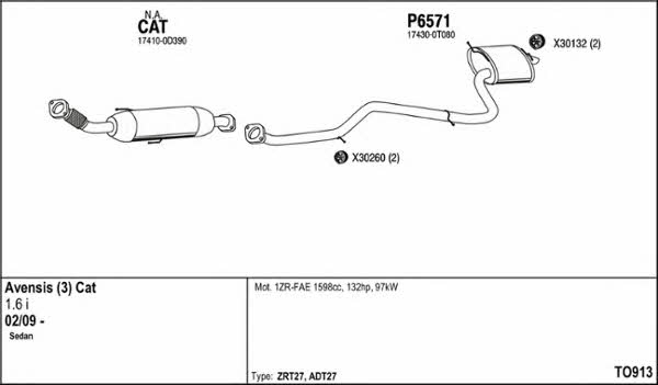  TO913 Exhaust system TO913: Buy near me in Poland at 2407.PL - Good price!