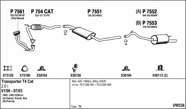  VW536 Układ wydechowy VW536: Dobra cena w Polsce na 2407.PL - Kup Teraz!