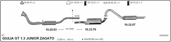  502000029 Exhaust system 502000029: Buy near me in Poland at 2407.PL - Good price!