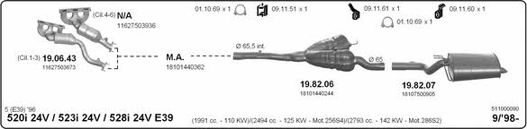  511000090 Układ wydechowy 511000090: Dobra cena w Polsce na 2407.PL - Kup Teraz!