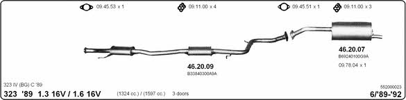 Imasaf 552000023 Exhaust system 552000023: Buy near me in Poland at 2407.PL - Good price!