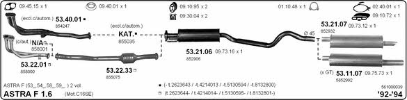 Imasaf 561000039 Exhaust system 561000039: Buy near me in Poland at 2407.PL - Good price!