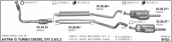  561000136 Exhaust system 561000136: Buy near me in Poland at 2407.PL - Good price!