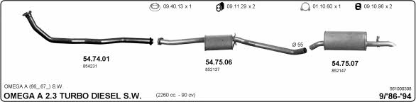  561000308 Exhaust system 561000308: Buy near me in Poland at 2407.PL - Good price!