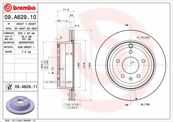 Breco BS 8847 Тормозной диск задний вентилируемый BS8847: Отличная цена - Купить в Польше на 2407.PL!