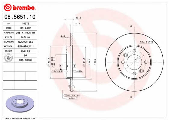 Breco BS 7442 Tarcza hamulcowa tylna, niewentylowana BS7442: Dobra cena w Polsce na 2407.PL - Kup Teraz!