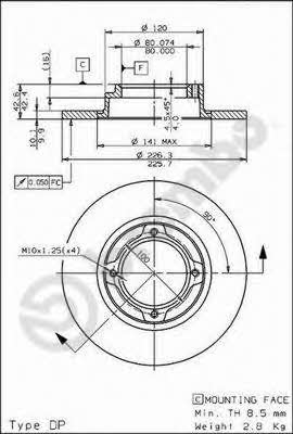 Breco BS 7516 Тормозной диск задний невентилируемый BS7516: Отличная цена - Купить в Польше на 2407.PL!