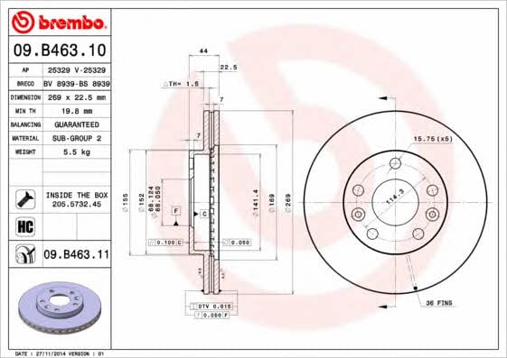 Breco BS 8939 Диск гальмівний передній вентильований BS8939: Приваблива ціна - Купити у Польщі на 2407.PL!