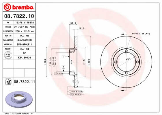 Breco BS 7587 Unbelüftete Bremsscheibe vorne BS7587: Kaufen Sie zu einem guten Preis in Polen bei 2407.PL!