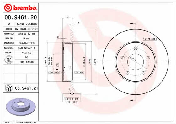 Breco BS 7678 Тормозной диск задний невентилируемый BS7678: Отличная цена - Купить в Польше на 2407.PL!