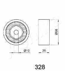 Ashika 45-03-328 Tensioner pulley, timing belt 4503328: Buy near me at 2407.PL in Poland at an Affordable price!
