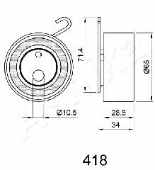 Ashika 45-04-418 Tensioner pulley, timing belt 4504418: Buy near me in Poland at 2407.PL - Good price!