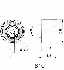 Ashika 45-06-610 Tensioner pulley, timing belt 4506610: Buy near me in Poland at 2407.PL - Good price!