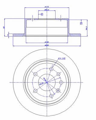 Car 142.487 Rear brake disc, non-ventilated 142487: Buy near me in Poland at 2407.PL - Good price!