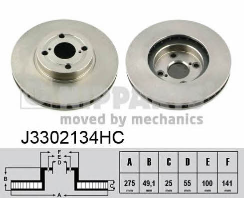 Nipparts J3302134HC Тормозной диск передний вентилируемый J3302134HC: Отличная цена - Купить в Польше на 2407.PL!