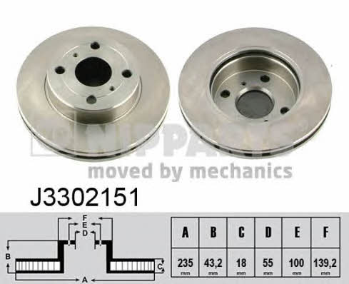 Nipparts J3302151 Wentylowana przednia tarcza hamulcowa J3302151: Dobra cena w Polsce na 2407.PL - Kup Teraz!