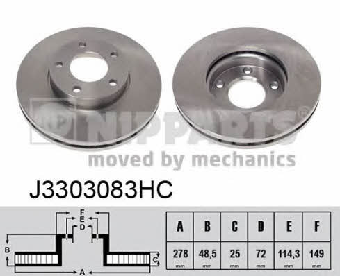 Nipparts J3303083HC Wentylowana przednia tarcza hamulcowa J3303083HC: Dobra cena w Polsce na 2407.PL - Kup Teraz!