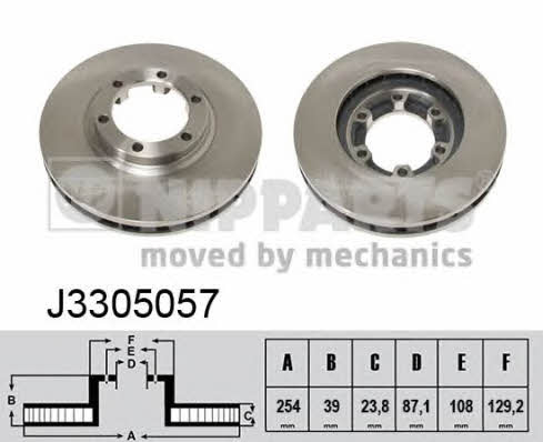 Nipparts J3305057 Front brake disc ventilated J3305057: Buy near me in Poland at 2407.PL - Good price!