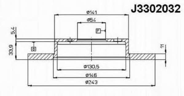 Nipparts J3302032 Тормозной диск передний невентилируемый J3302032: Отличная цена - Купить в Польше на 2407.PL!