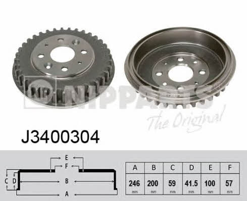 Nipparts J3400304 Тормозной барабан J3400304: Отличная цена - Купить в Польше на 2407.PL!