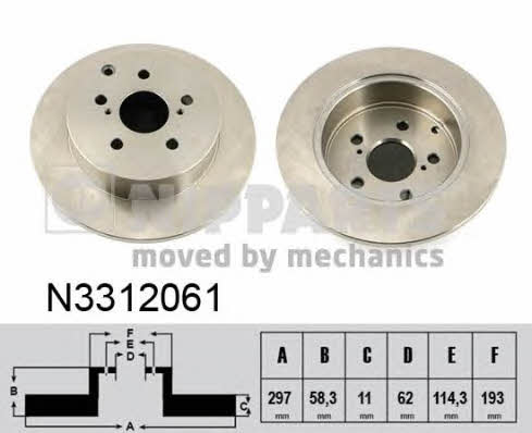 Nipparts N3312061 Bremsscheibe hinten, unbelüftet N3312061: Kaufen Sie zu einem guten Preis in Polen bei 2407.PL!