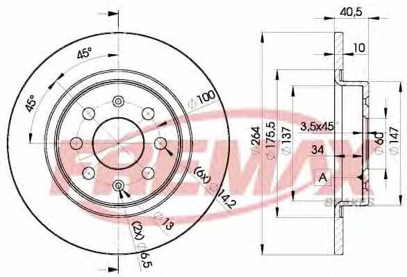 Fremax BD-0592 Rear brake disc, non-ventilated BD0592: Buy near me at 2407.PL in Poland at an Affordable price!